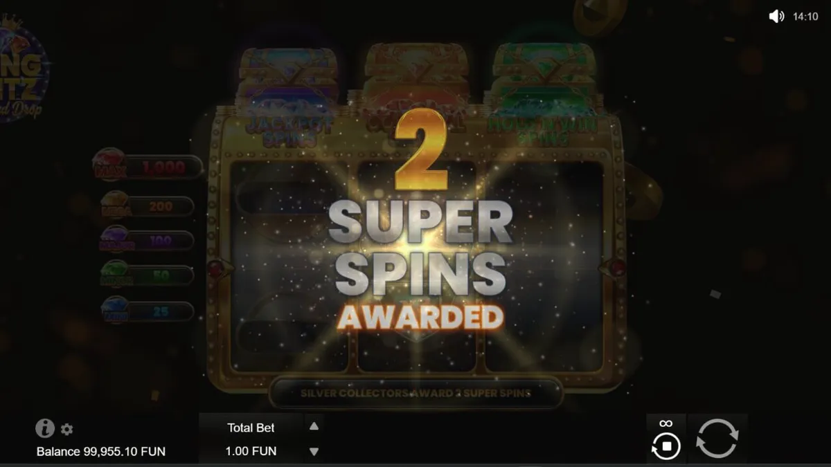 Interface brilhante e luxuosa do slot Bling Blitz Diamond Drop