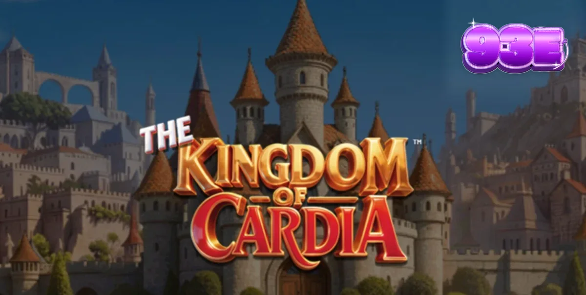 The Kingdom of Cardia slot machine interface displaying vibrant card-themed symbols and bonus game elements.